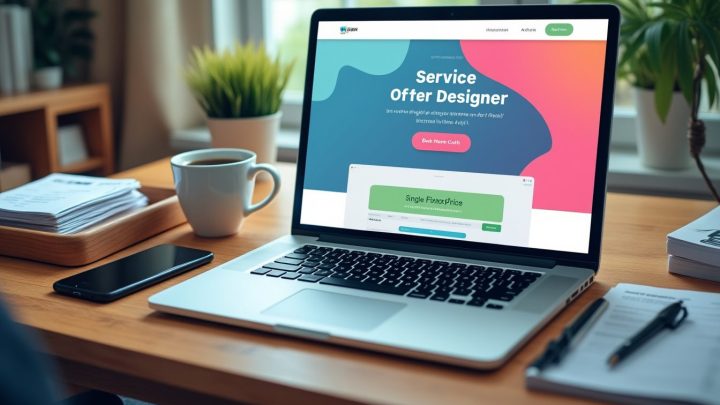 Freelance devant une page d’offre à prix fixe sur son ordinateur